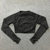 women flawless knit long sleeve compression crop top + seamless leggings yoga 2 piece set | Vimost Shop.