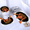 African American Women with Crown Shower Curtain Afro Africa Girl Queen Princess Bath Curtains with Rugs Toilet Seat Cover Set | Vimost Shop.
