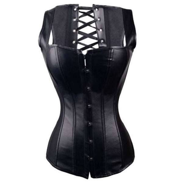 Steampunk Corsets sexy Gothic corset 10 Steel Bones Bustier plus size Leather Women Corselet Bodyshaper Overbust Tops | Vimost Shop.