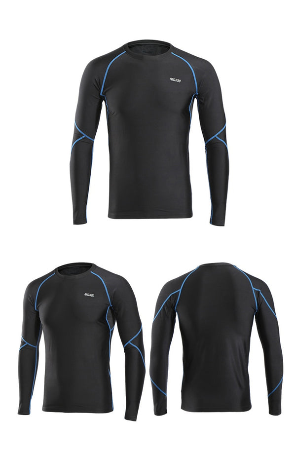 Men Winter Compression Shirt Warm Up Fleece Gym Shirts  Long Sleeve Sportswear Running Tights Workout Shirt Dry Fit