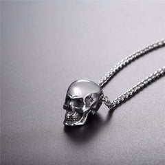 Halloween Jewelry Skull Necklace Stainless Steel Gothic Biker Pendant & Chain For Men/Women Punk Gift Gold/Black Color | Vimost Shop.