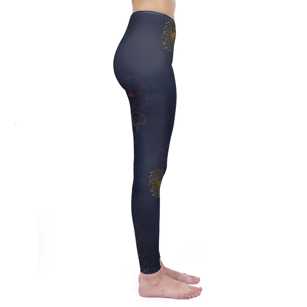 Fashion Women Legging Pink Tropics Printing With Multicolor Pattern Leggins High Elasticity Legins Fitness Pants Leggings | Vimost Shop.