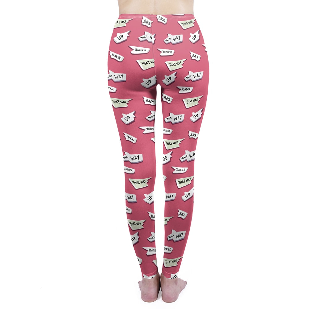 Fashion Women Legging Pink Tropics Printing With Multicolor Pattern Leggins High Elasticity Legins Fitness Pants Leggings | Vimost Shop.