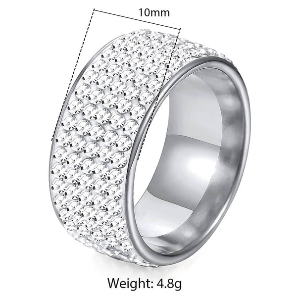 Iced Out Cubic Zircon Rings Hip Hop Ring for Mens Boys Weeding Engagement Male Fashion Jewelry Gifts Gold Silver Color 10mm | Vimost Shop.