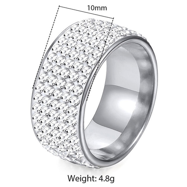 Iced Out Cubic Zircon Rings Hip Hop Ring for Mens Boys Weeding Engagement Male Fashion Jewelry Gifts Gold Silver Color 10mm | Vimost Shop.