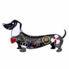 Statement Alloy Enamel Smile Dachshund Dog Brooches Clothes Scarf Decoration Jewelry Pin For Women Girls Gift Bijoux | Vimost Shop.