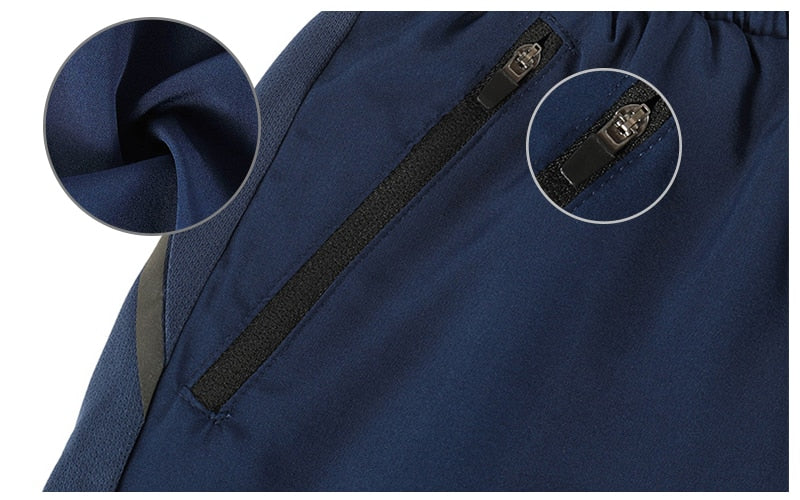 Running Shorts 2 in 1 Quick Dry Athletic Training Exercise Jogging Sports Gym Shorts With Zipper Pocket