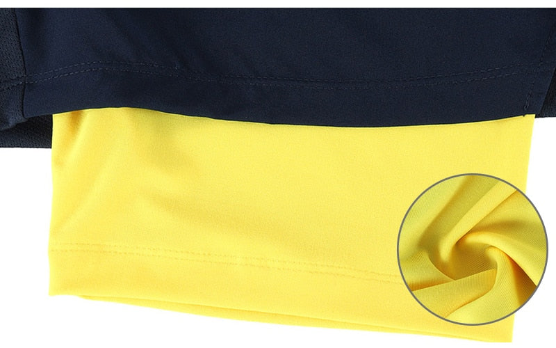Running Shorts 2 in 1 Quick Dry Athletic Training Exercise Jogging Sports Gym Shorts With Zipper Pocket