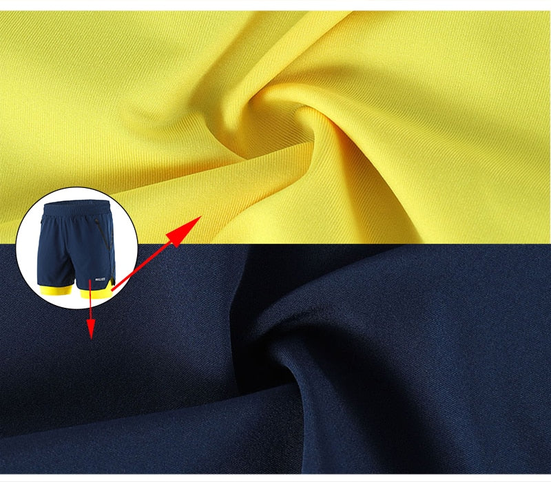 Running Shorts 2 in 1 Quick Dry Athletic Training Exercise Jogging Sports Gym Shorts With Zipper Pocket