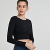 Sexy Plain Backless Yoga Sport Long Sleeved Shirts Women | Vimost Shop.