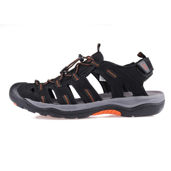Men Outdoor Sandals Summer Breathable Flat Sole Beach Shoes Comfort Soft Walking Hiking Sandals Nubuck Leather 2020 New | Vimost Shop.