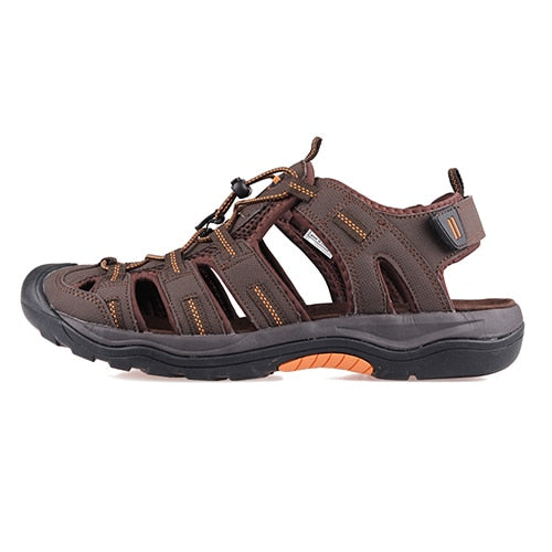 Men Outdoor Sandals Summer Breathable Flat Sole Beach Shoes Comfort Soft Walking Hiking Sandals Nubuck Leather 2020 New | Vimost Shop.