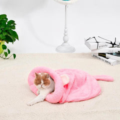 Warm Coral Fleece Cat Sleeping Bag Bed For Puppy Small Dogs Pets Cat Mat Bed Kennel House Soft Warm Sleeping Bed Pets Products | Vimost Shop.