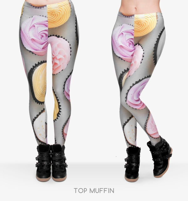 Muffins 3D Graphic Full Printing Women's Clothing teenage fitness Legging Sexy Punk Leggings Pants Workout | Vimost Shop.