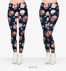 Muffins 3D Graphic Full Printing Women's Clothing teenage fitness Legging Sexy Punk Leggings Pants Workout | Vimost Shop.