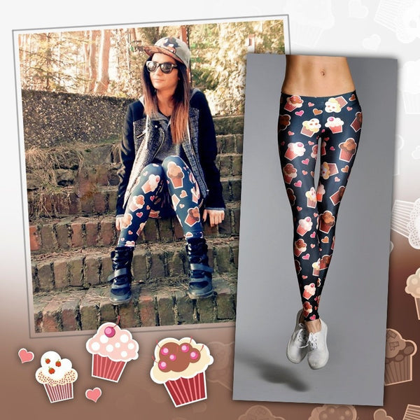 Muffins 3D Graphic Full Printing Women's Clothing teenage fitness Legging Sexy Punk Leggings Pants Workout | Vimost Shop.