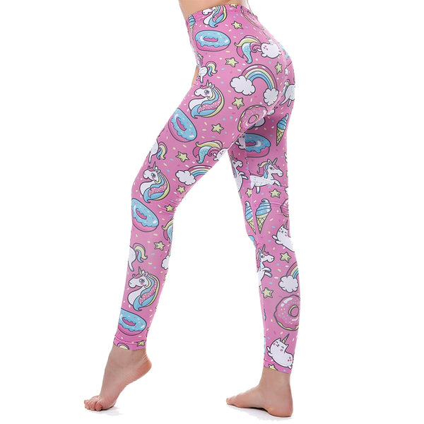 Unicorn Leggings Women Leggins Fitness Legging Sexy Pants 3d Printed Rainbow Star Cat Donuts | Vimost Shop.