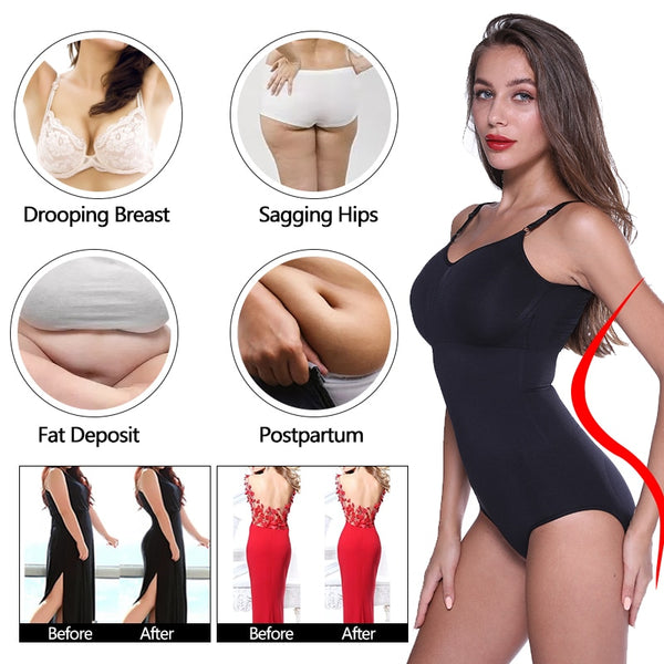 Women Shaping Full Body Shaper V-neck Summer Tops Waist Trainer Butt Lifter Bodysuits Postpartum Shapewear Slimming Underwear | Vimost Shop.