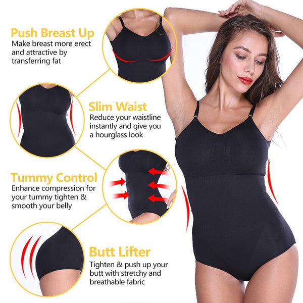 Women Shaping Full Body Shaper V-neck Summer Tops Waist Trainer Butt Lifter Bodysuits Postpartum Shapewear Slimming Underwear | Vimost Shop.