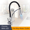 Kitchen Mixer LED Light Sink Faucet Brass Brushed Nickel Torneira Tap Kitchen Faucets Hot Cold Deck Mounted Bath Mixer