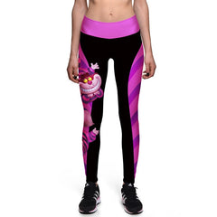 Halloween Women Leggings High Waist Silm Fitness Leggins Alice In Wonderland Smile Cat Digital Print Pants | Vimost Shop.