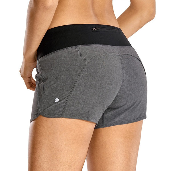 Women's Workout Sports Running Shorts Pants With Zip Pocket - 4 inch | Vimost Shop.