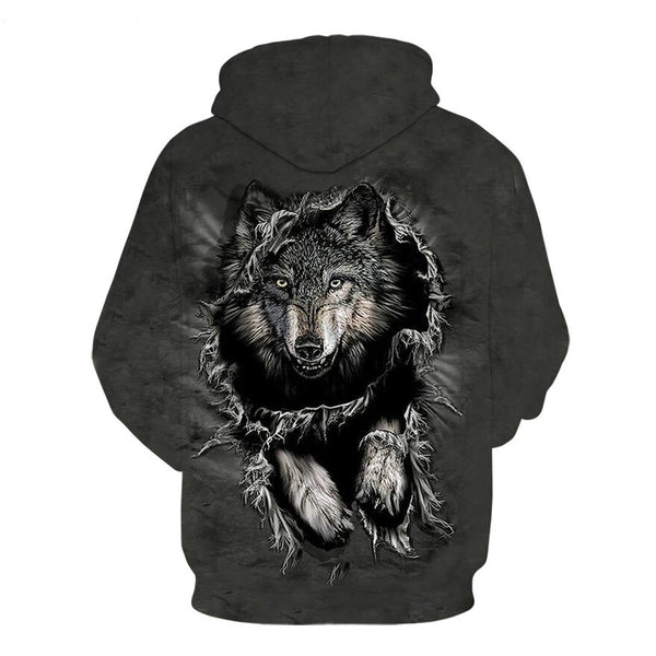 Wolf hoodies Men's hoodie autumn Winter hip hop hoody Tops Casual Brand 3D wolf head Hoodie Sweatshirt S-6XL | Vimost Shop.