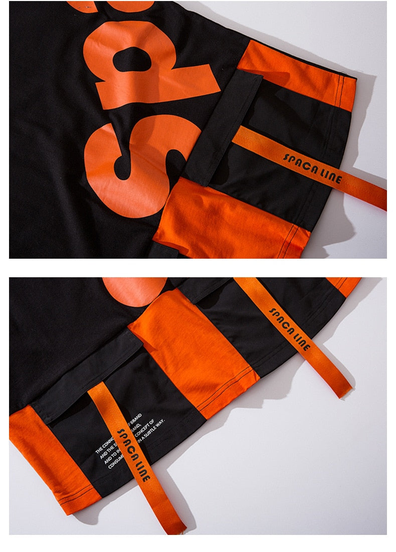 Men Harajuku Tops & Tees Casual T Shirt Streetwear Fashion Hit Color Tshirt Print Hip Hop Cotton Short Letter | Vimost Shop.