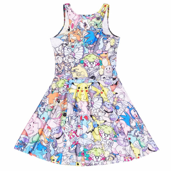 Summer Fashion New style Women Dress Lovely Pokemon Digital Printing Sleeveless Vest Dresses Drop shipping | Vimost Shop.