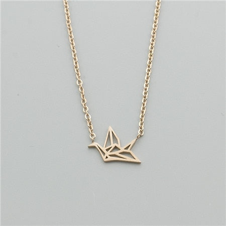 tainless Steel Statement Leaf Heartbeat Cross Necklaces Heart to Heart Crane Bar Crucifix Jesus Rose Gold | Vimost Shop.