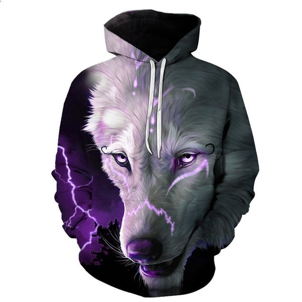 Fashion Galaxy Space 3D Hoodie bright wolf Print Hoodies Sweatshirts Men Women Unisex Hooded Pullovers Animal 3D Tops | Vimost Shop.