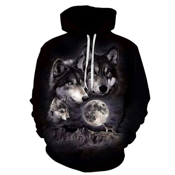 Fashion Galaxy Space 3D Hoodie bright wolf Print Hoodies Sweatshirts Men Women Unisex Hooded Pullovers Animal 3D Tops | Vimost Shop.