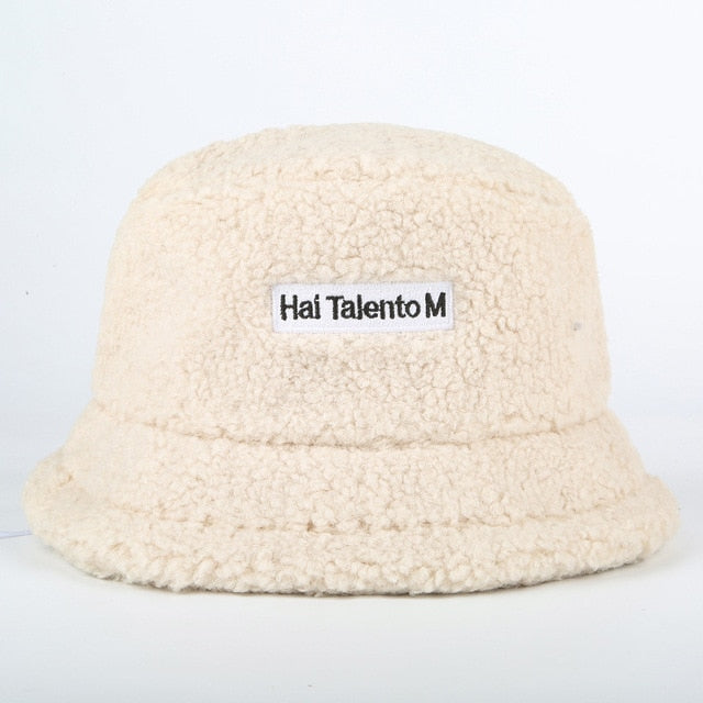 Faux Fur Winter Bucket Hat For Women Girl Fashion Solid Thickened Soft Warm Fishing Cap Outdoor Lady Plush Fluffy Panama | Vimost Shop.