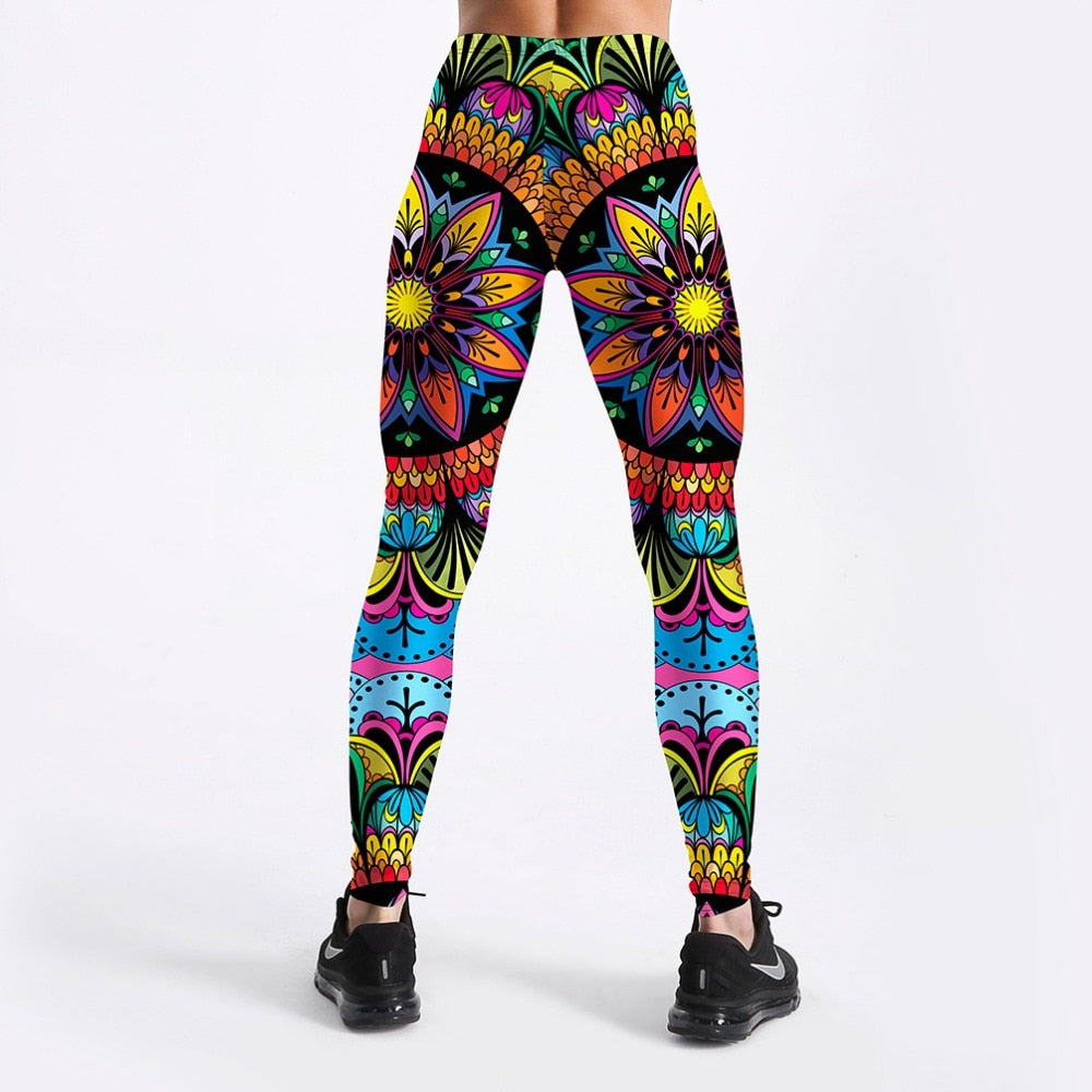Hot Sale Summer New Arrival Women Leggings Color Floral Printed Leggings Elastic Mid Waist Pants | Vimost Shop.