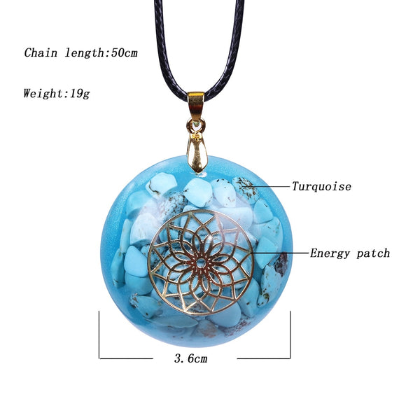 Orgonite Energy Pendant Turquoises Reiki Stone Pendant Yoga Necklace Glamour Jewelry For Woman | Vimost Shop.