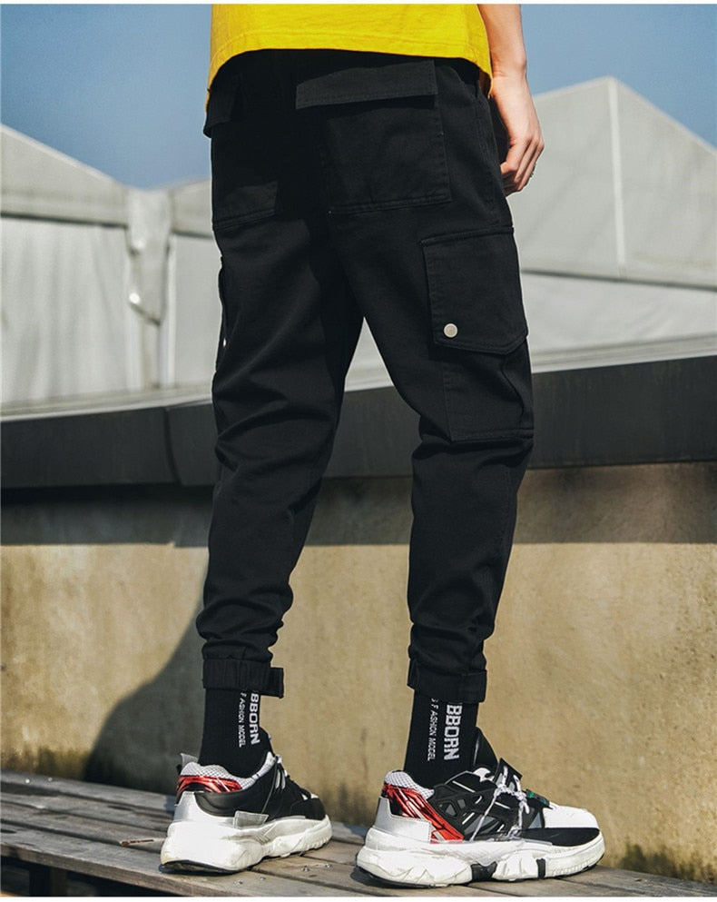 Hip Hop Boy Multi-pocket Elastic Waist Design Harem Pant Men Streetwear Punk Casual Trousers Jogger Male Dancing ins Pant | Vimost Shop.