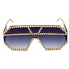 Luxury 10 Color One Piece Lens Rhinestone Sunglasses Women Oversized Square Sun Glasses Brand Designer Men Sun Glasses UV400 | Vimost Shop.