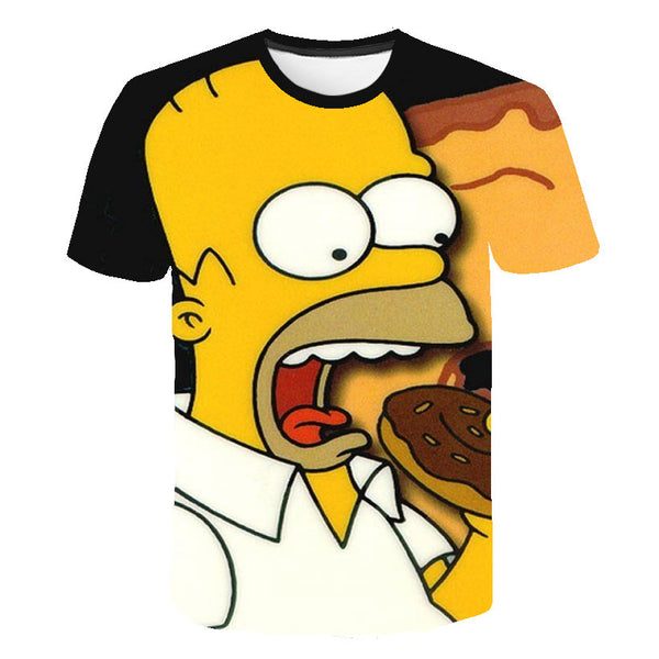 Men T-Shirt Funny Homer Simpson And his Son 3D Printed Shorts Sleeve T-shirt Fashion Casual Tops & Tees Brand Unisex Clothing | Vimost Shop.