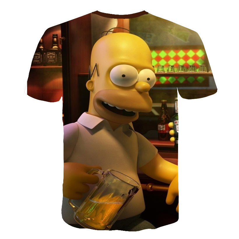 Men T-Shirt Funny Homer Simpson And his Son 3D Printed Shorts Sleeve T-shirt Fashion Casual Tops & Tees Brand Unisex Clothing | Vimost Shop.