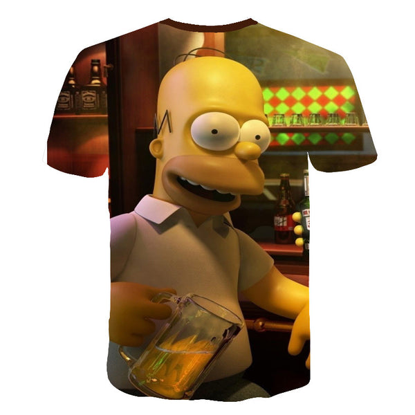 Men T-Shirt Funny Homer Simpson And his Son 3D Printed Shorts Sleeve T-shirt Fashion Casual Tops & Tees Brand Unisex Clothing | Vimost Shop.