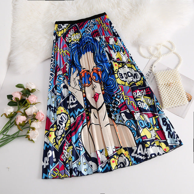 Pleated Skirt Girl Female Long Skirt Women for Girls | Vimost Shop.