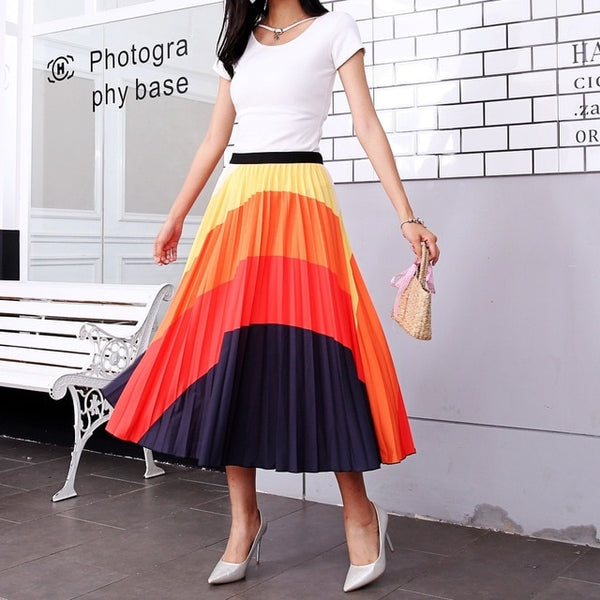 Pleated Skirt Girl Female Long Skirt Women for Girls | Vimost Shop.
