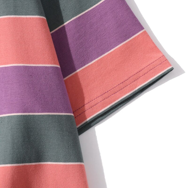 Hip Hop T Shirt Men Streetwear Harajuku Stripe Tshirt Color Block Short Sleeve | Vimost Shop.