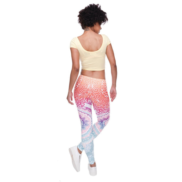 Women Fashion Legging Aztec Round Ombre Printing leggins Slim High Waist Leggings Woman Pants | Vimost Shop.