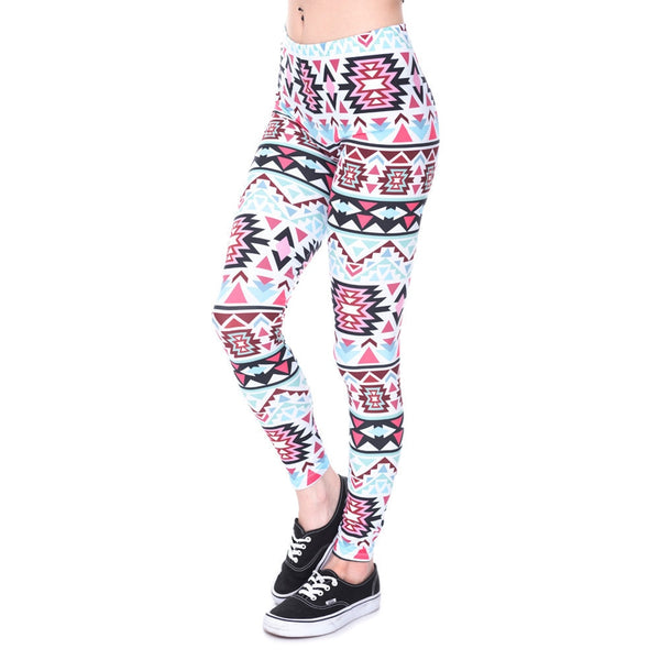 Women Fashion Legging Aztec Round Ombre Printing leggins Slim High Waist Leggings Woman Pants | Vimost Shop.