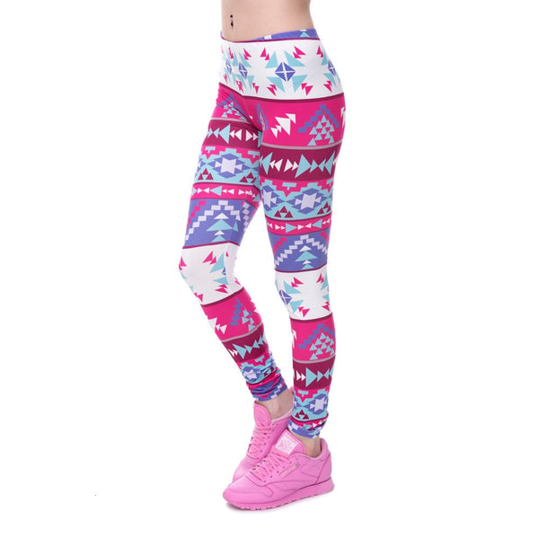 Women Fashion Legging Aztec Round Ombre Printing leggins Slim High Waist Leggings Woman Pants | Vimost Shop.