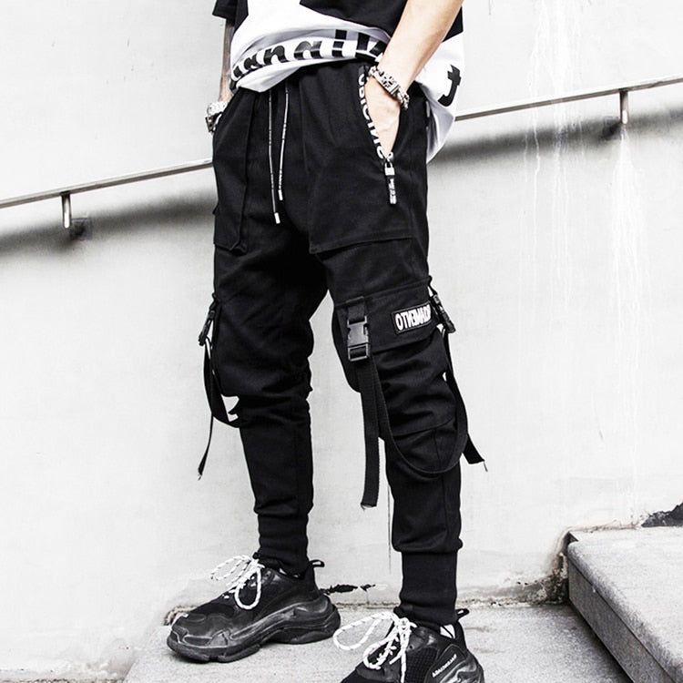 Ribbons Hip Hop Streetwear Pants Joggers Men 2020 Fashion Casual Slim Track Trousers Pants Black Sweatpants Male | Vimost Shop.