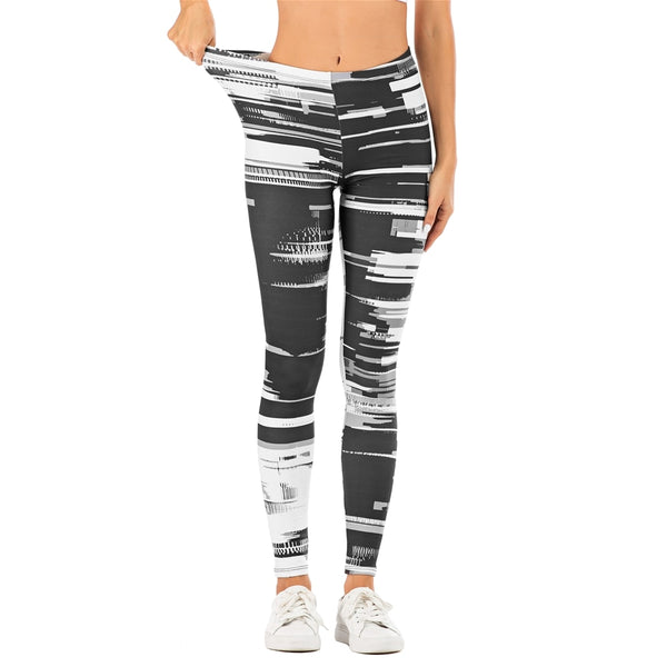 Fashion Women Sexy Legging Black and white streak Printing Fitness leggins Slim legins Soft and stretchy Leggings Woman Pants | Vimost Shop.