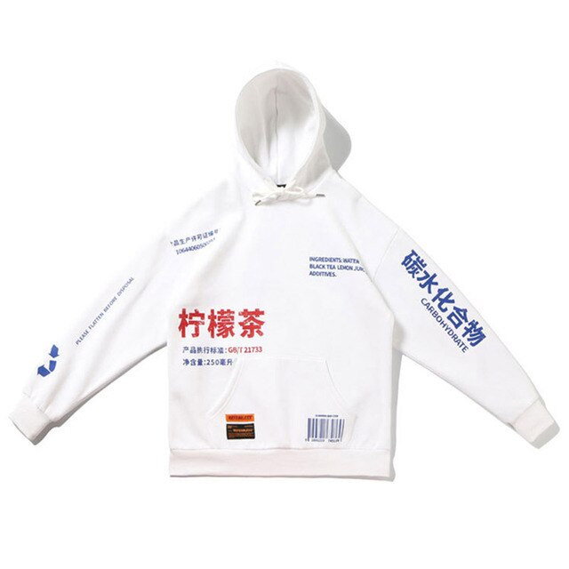 Hoodies Men Chinese Printed Hooded Thick Pullover Sweatshirt Men High Street Fashion Hip Hop Streetwear Hoodie Autumn