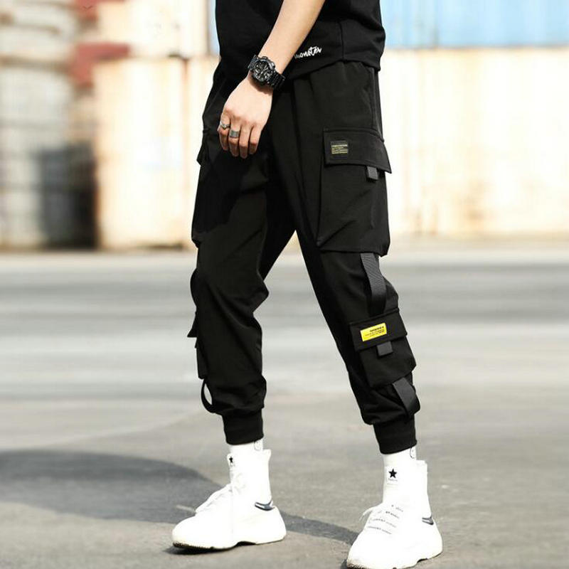 Hip Hop Joggers Men Black Harem Pants Multi-pocket Ribbons Man Sweatpants Streetwear Casual Mens Pants S-3XL | Vimost Shop.
